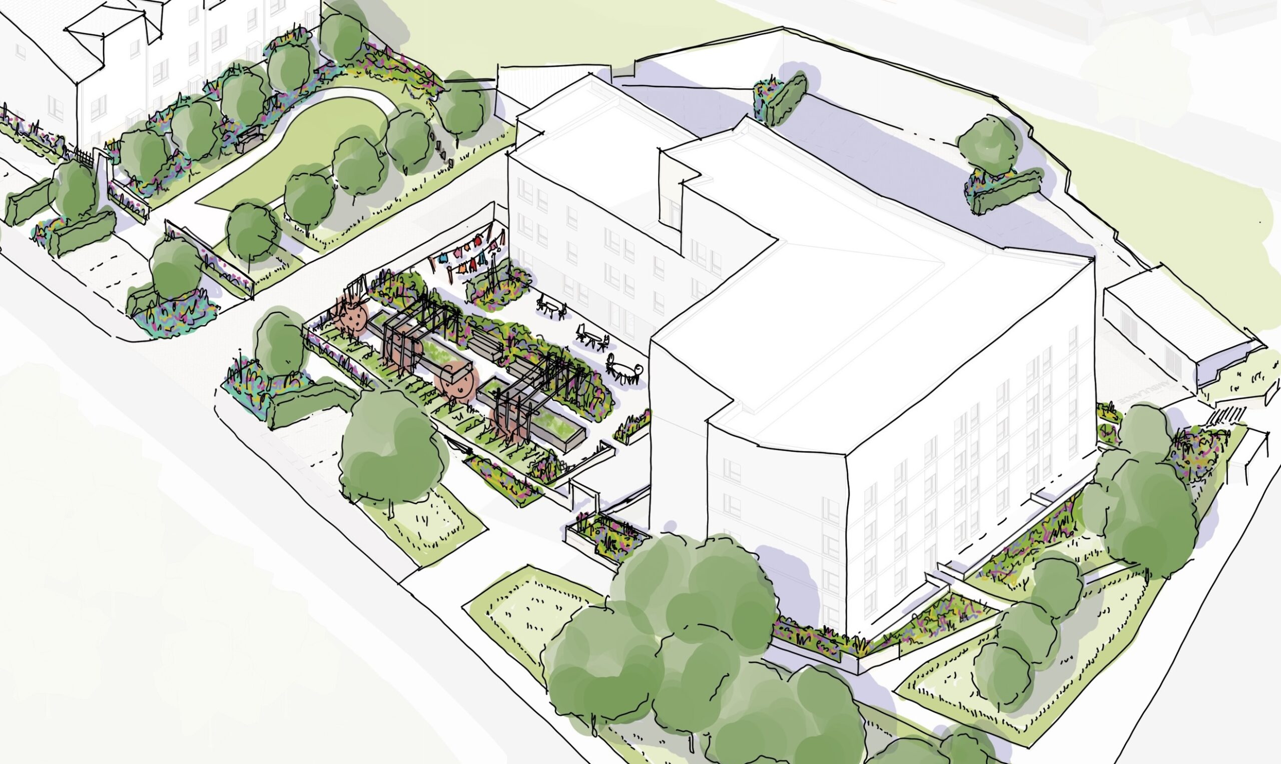 West Thomson St – Axo Sketch 3 by RaeburnFarquharBowen